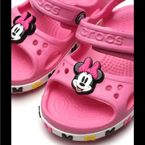 NEW Crocs FunLab Crocband Kids' Pink Disney Minnie Mouse Sandals