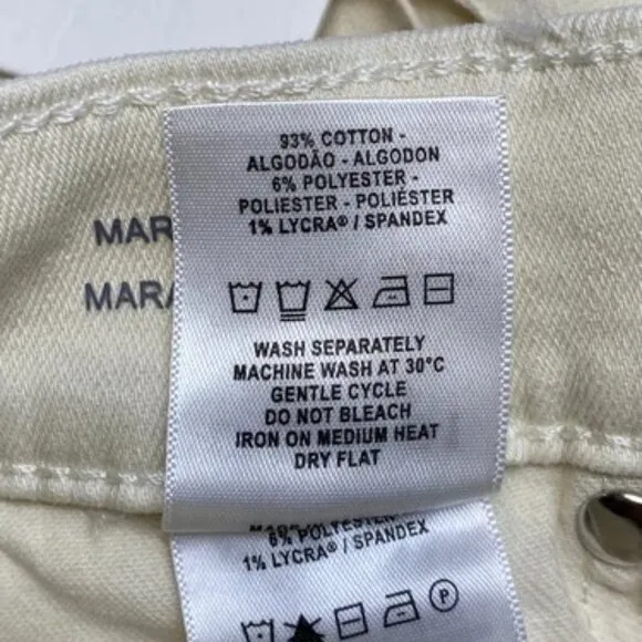 NEW DL1961  Jean Ecru White Size 30 Mara Straight Mid Rise Instasculpt Ankle