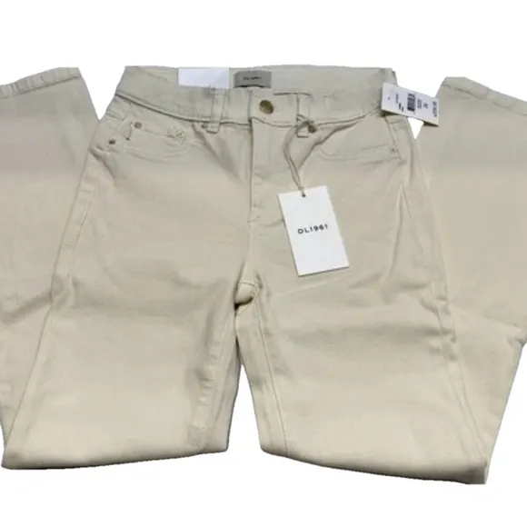 NEW DL1961  Jean Ecru White Size 30 Mara Straight Mid Rise Instasculpt Ankle