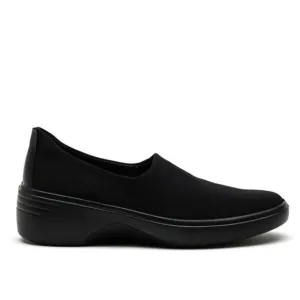 NEW Ecco 10.5 Soft 7 Wedge Fabric Slip On COMFORT Shoe No Laces Loafers Black 41