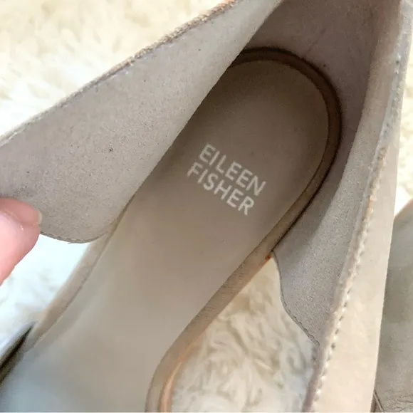 NEW Eileen Fisher Ann Tumbled Nubuck Heeled Sandals