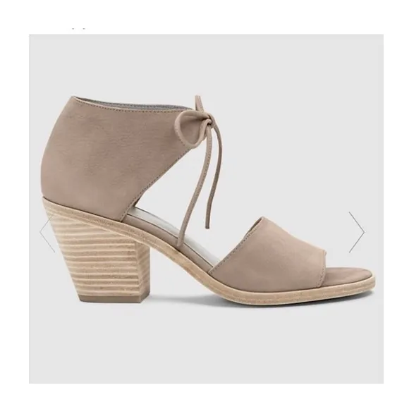 NEW Eileen Fisher Ann Tumbled Nubuck Heeled Sandals