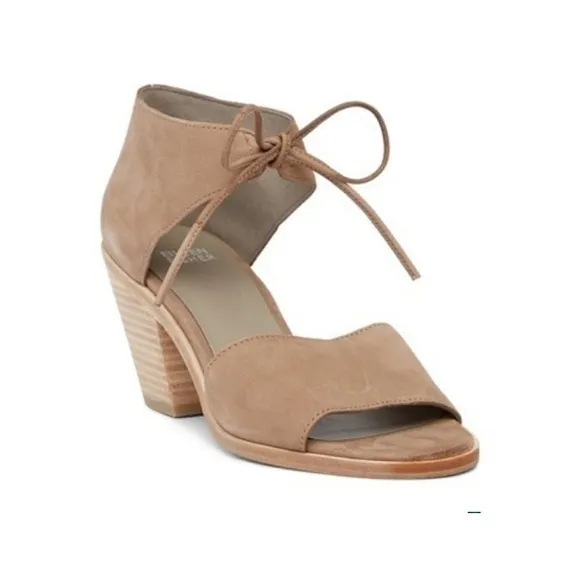 NEW Eileen Fisher Ann Tumbled Nubuck Heeled Sandals