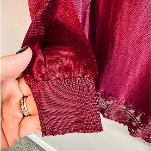 NEW Emilio Pucci Silk Cardigan Long Open Front Deep Burgundy SZ Small