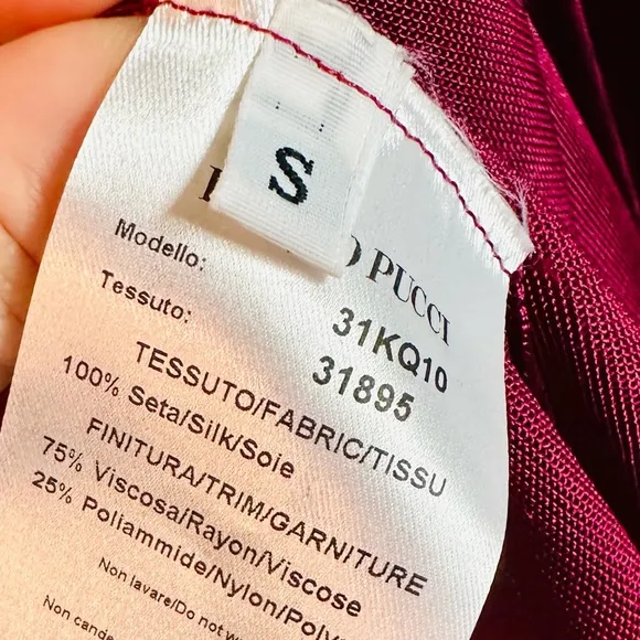 NEW Emilio Pucci Silk Cardigan Long Open Front Deep Burgundy SZ Small