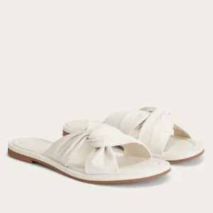 NEW Everlane The Day Twist Elegant White Leather Knotted Slide Sandals