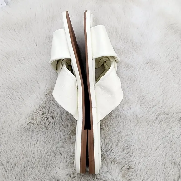 NEW Everlane The Day Twist Elegant White Leather Knotted Slide Sandals