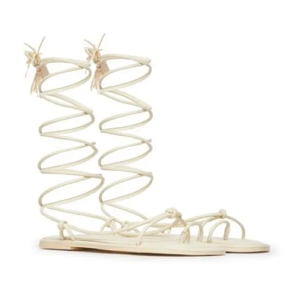 New Farm Rio Peppers Off White Lace Up Tassel Thing Sandals Size 9