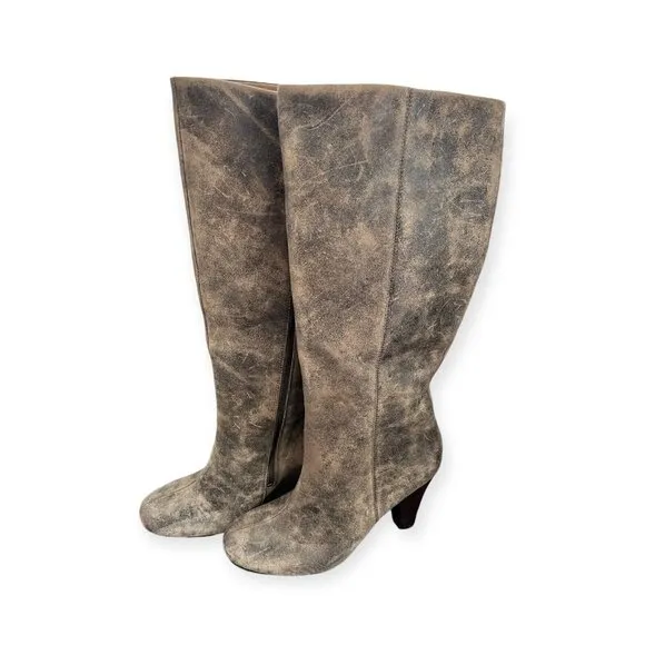 NEW Fossil Distressed Knee High Boots Size 10 Brown Leather