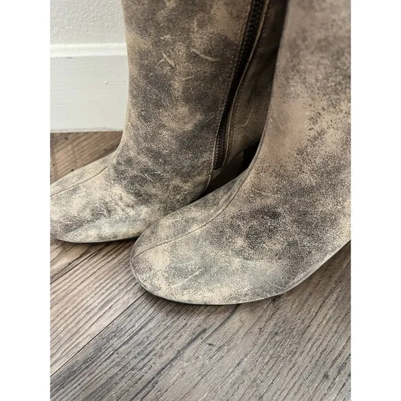 NEW Fossil Distressed Knee High Boots Size 10 Brown Leather
