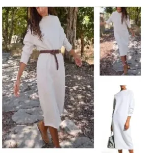 NEW FRANK &amp; EILEEN TEE LAB ISABELLE WHITE FLEECE CAPELET MIDI DRESS SIZE M