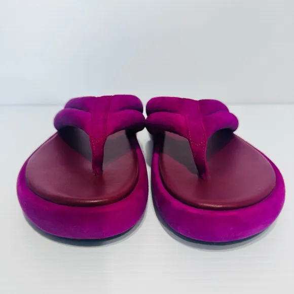 New Free People Wonderland Purple Platform Thong Sandals Size 38.5