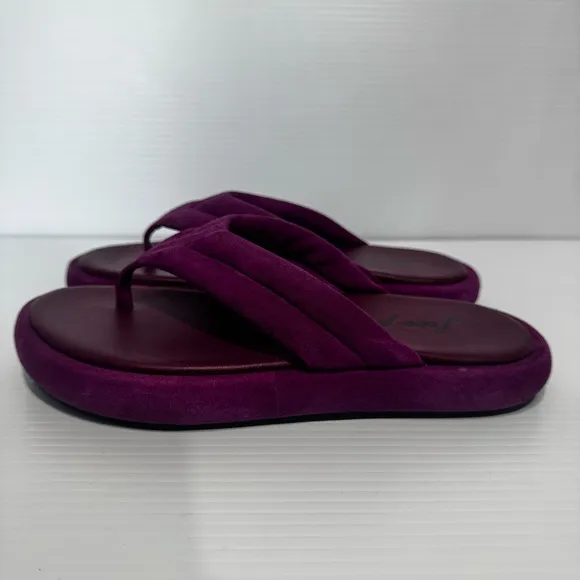 New Free People Wonderland Purple Platform Thong Sandals Size 38.5