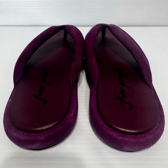 New Free People Wonderland Purple Platform Thong Sandals Size 38.5