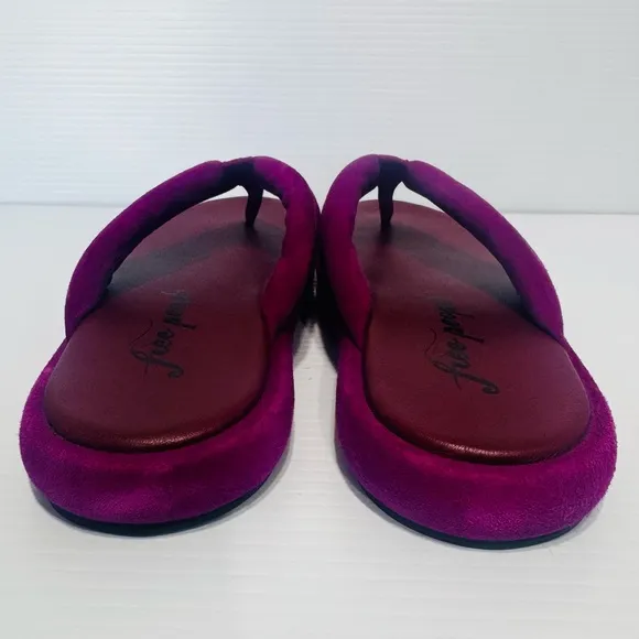 New Free People Wonderland Purple Platform Thong Sandals Size 38.5