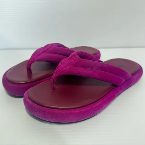 New Free People Wonderland Purple Platform Thong Sandals Size 38.5