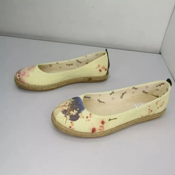 NEW GOBY Womens Ballerinas Flats Canvas Memory Foam Round Toe Comfort Size 6.5