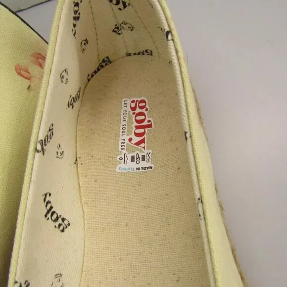 NEW GOBY Womens Ballerinas Flats Canvas Memory Foam Round Toe Comfort Size 6.5