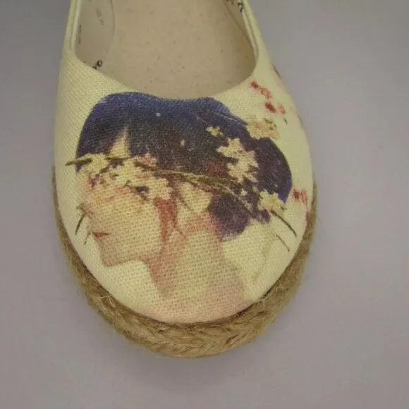 NEW GOBY Womens Ballerinas Flats Canvas Memory Foam Round Toe Comfort Size 6.5