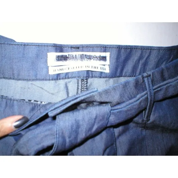 New Habitual $209 Pants 29 Womens Jeans Trouser Designer Anthropologie USA Blue