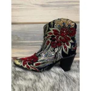 NEW HELEN'S HEART ankle length bling boots in black