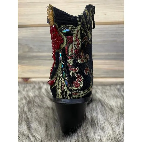 NEW HELEN'S HEART ankle length bling boots in black
