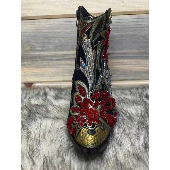 NEW HELEN'S HEART ankle length bling boots in black