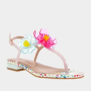 New in Box Betsy Johnson Pink Multicolor Floral Thong Sandals Size 8.5