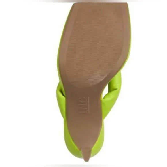 NEW INC International Stiletto Thong Sandals Sagee Size US 9M Lime Green