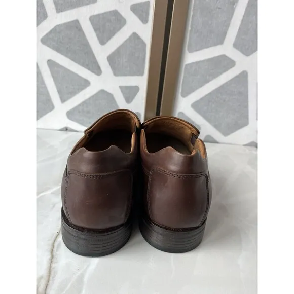 New Johnston &amp; Murphy Lewis Venetian Slip On Shoes Men 13 Brown Leather Loafers