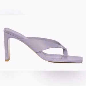 NEW  Jonathan Simkhai Leather Lupine Purple Evangeline Square Toe Heel Sandals 5