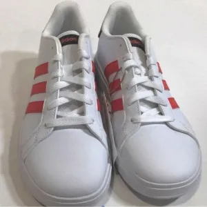 NEW!! Kid’s Adidas Grand Court 2.0 White and Red Sneakers Size 5Y