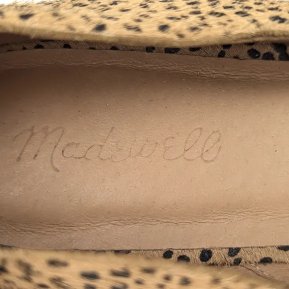 NEW Madewell The Blaine Crisscross Flat in Genuine Spotted Calf Hair Tan 11