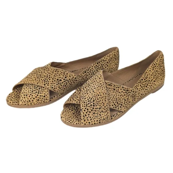 NEW Madewell The Blaine Crisscross Flat in Genuine Spotted Calf Hair Tan 11
