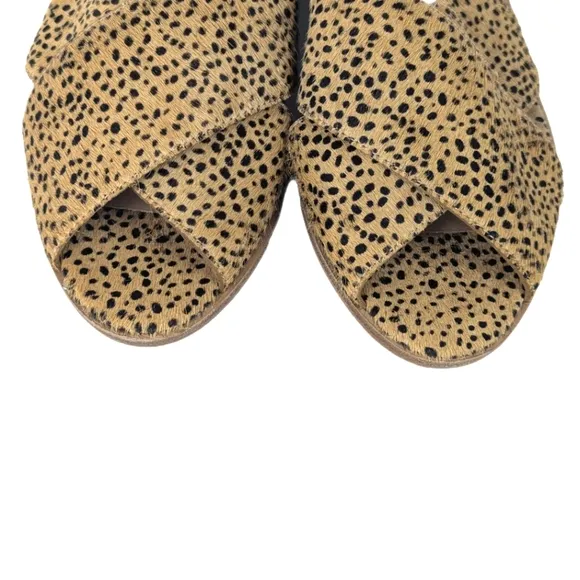 NEW Madewell The Blaine Crisscross Flat in Genuine Spotted Calf Hair Tan 11