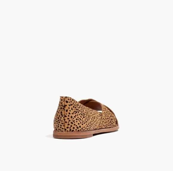 NEW Madewell The Blaine Crisscross Flat in Genuine Spotted Calf Hair Tan 11