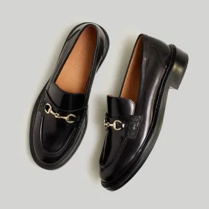 NEW MADEWELL The Vernon Bit Hardware Loafer in Leather Black Size 5.5