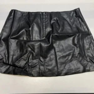 NEW MAEVE Womens Mini Skirt Black Size 20W Plus Faux Leather Side Slit Micro