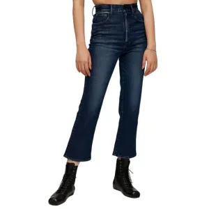 NEW Moussy High Rise Denim Emma Cropped Flare Jeans Dark Blue Women's Size 27