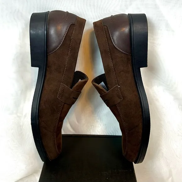 New New York &amp; Co Jake Men’s Brown Suede Loafers Shoes / Sz 10