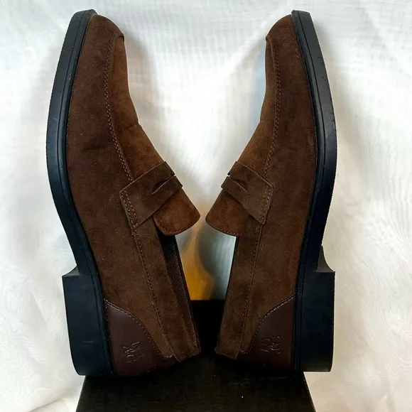 New New York &amp; Co Jake Men’s Brown Suede Loafers Shoes / Sz 10