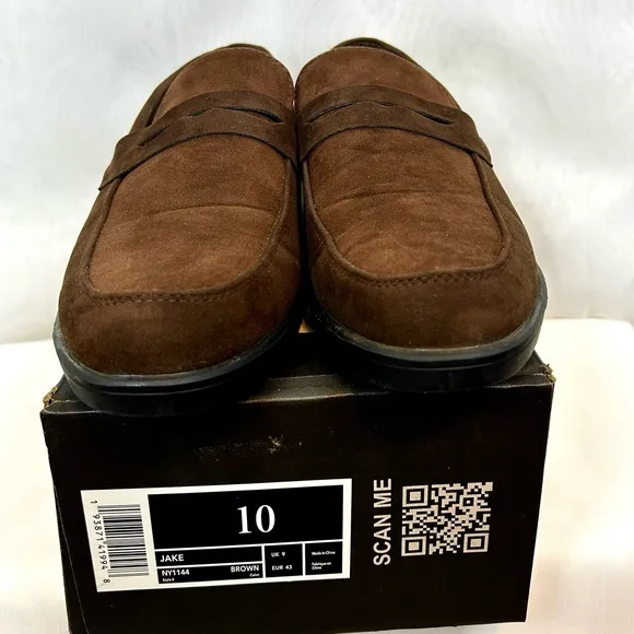 New New York &amp; Co Jake Men’s Brown Suede Loafers Shoes / Sz 10