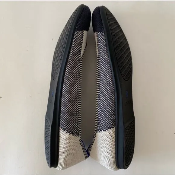 NEW Rothy’s Round Flats Captoe Black White Plaid Check Ballet Flat Sustainable 6