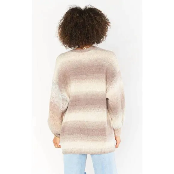 NEW SHOW ME YOUR MUMU timothy tunic sweater in neutral space dye knit