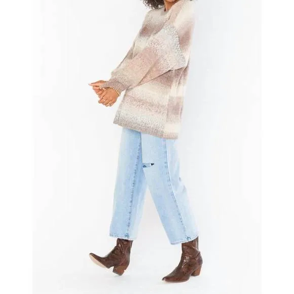 NEW SHOW ME YOUR MUMU timothy tunic sweater in neutral space dye knit