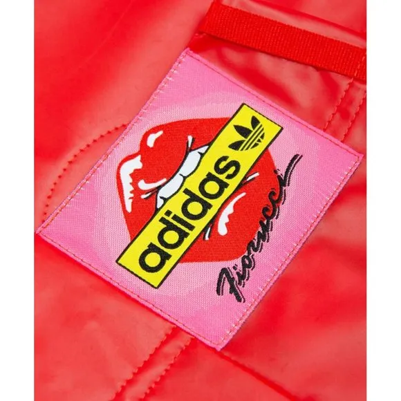 NEW Size XS Adidas x Fiorucci Kiss Red Transparent TPU Mini Skirt Button front