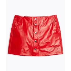 NEW Size XS Adidas x Fiorucci Kiss Red Transparent TPU Mini Skirt Button front