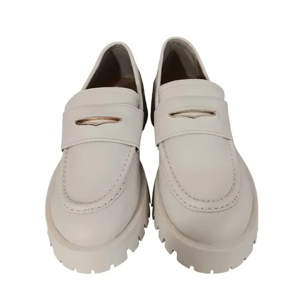 NEW Steve Madden Womens Lawrence Slip On Leather Loafers Chunky Heel Size 11M