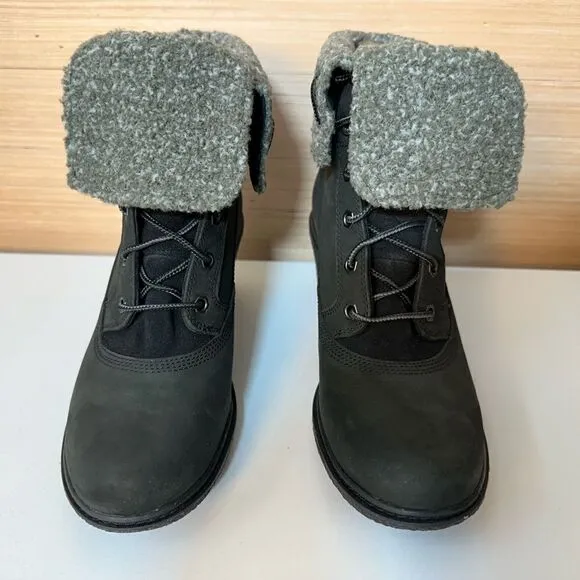 NEW Timberland Earthkeepers Amston Roll Top Women's Boots Black - 8