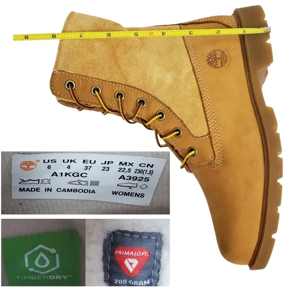 New Timberland linden woods waterproof fold down boots women 6 wheat nubuck faux